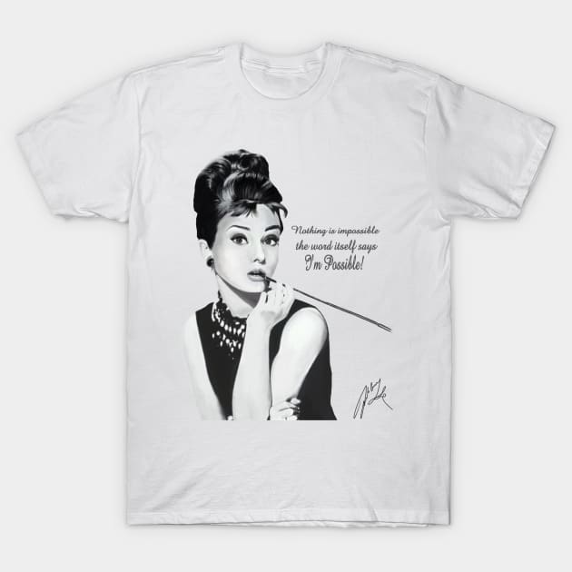 Audrey Hepburn T-Shirt by fairyartwork